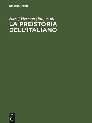 cover image of La preistoria dell'italiano